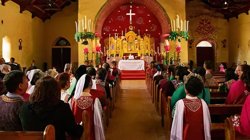 Iglesia vibrante llena de color y celebración
