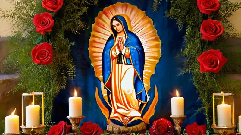 Altar vibrante de La Virgen de Guadalupe