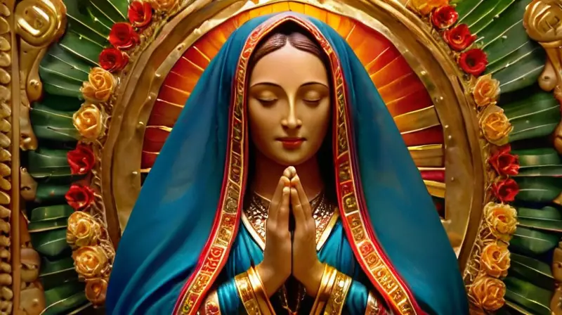 Mural vibrante de La Virgen de Guadalupe