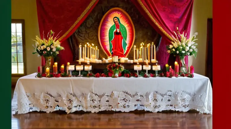 Altar vibrante con flores