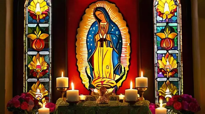 Escena sagrada de devoción y tradición