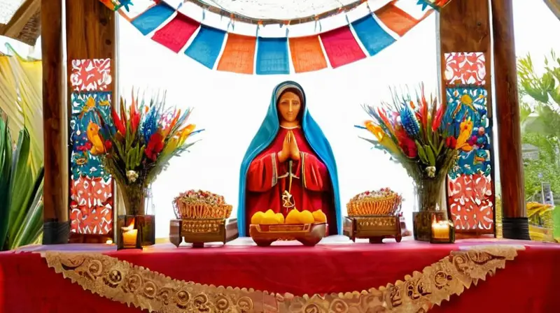 Altar vibrante que celebra tradición y comunidad