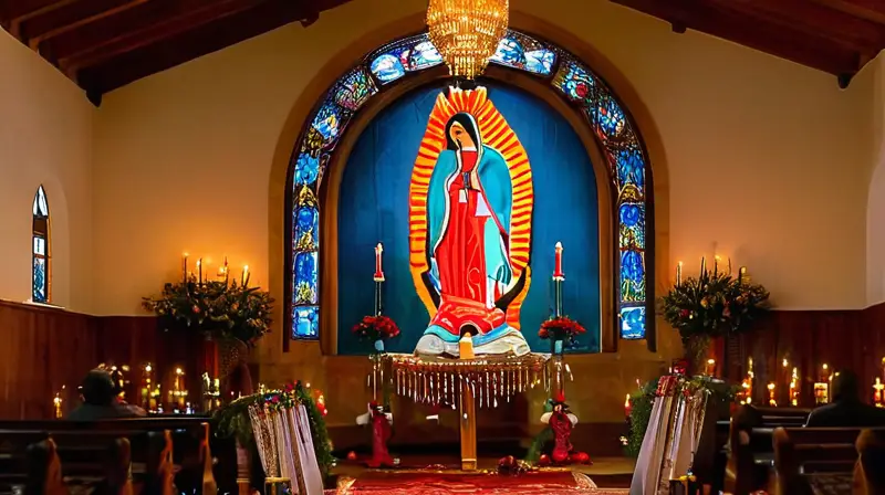 Altar decorado crea ambiente espiritual intenso