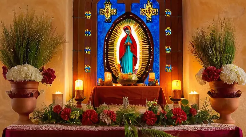 Altar vibrante lleno de detalles y devoción