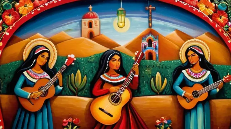 Mural vibrante celebrando la música y cultura