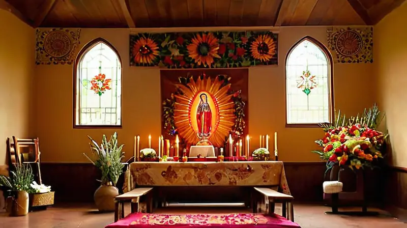 Ambiente de devoción y comunidad iluminado