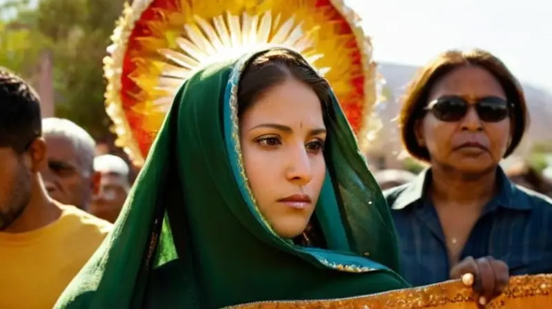 Virgen de Guadalupe en protesto vibrante y solidario
