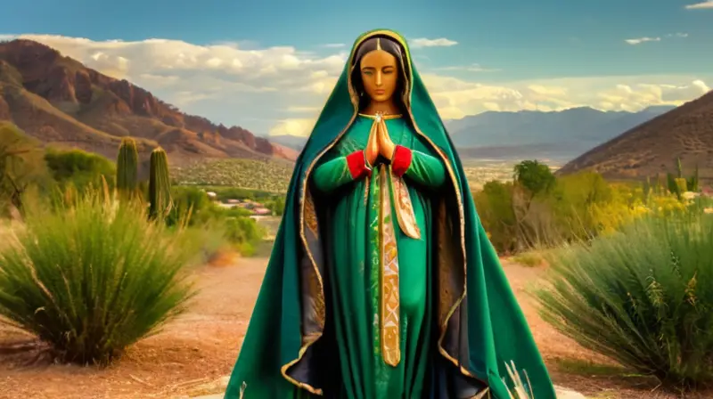Virgen de Guadalupe resplandece en paisaje sereno