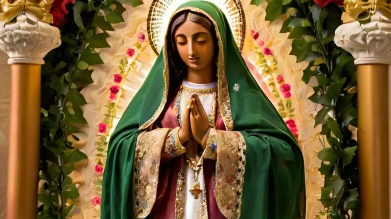 Virgen de Guadalupe en un entorno sereno