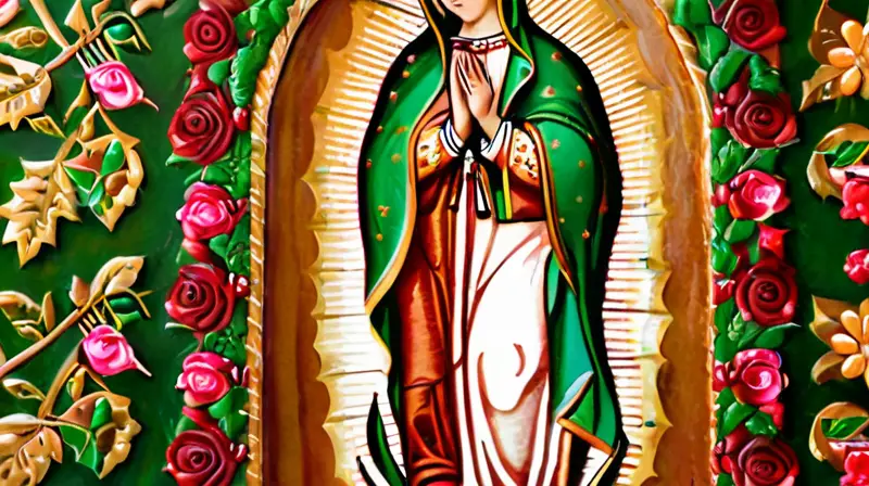 Mural colorido de la Virgen de Guadalupe