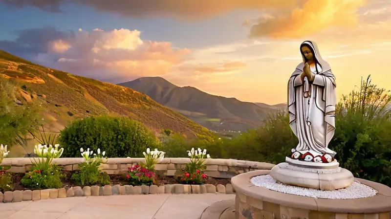 Paisaje sereno con devoción y fe