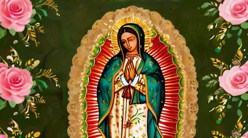 Virgen de Guadalupe rodeada de belleza espiritual