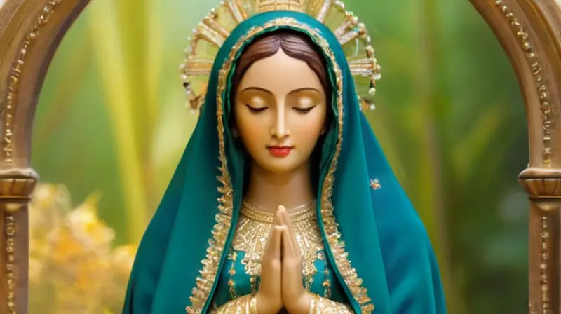 La Virgen de Guadalupe en un paisaje sereno