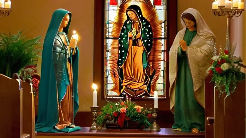 Iglesia serena con luz y rica ornamentación