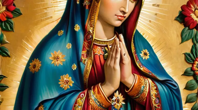 Mural vibrante de la Virgen de Guadalupe