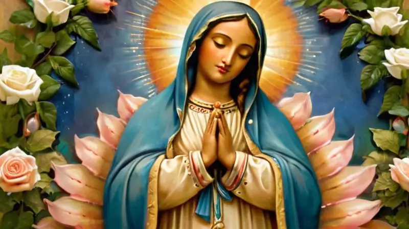 Mural vibrante de la Virgen de Guadalupe