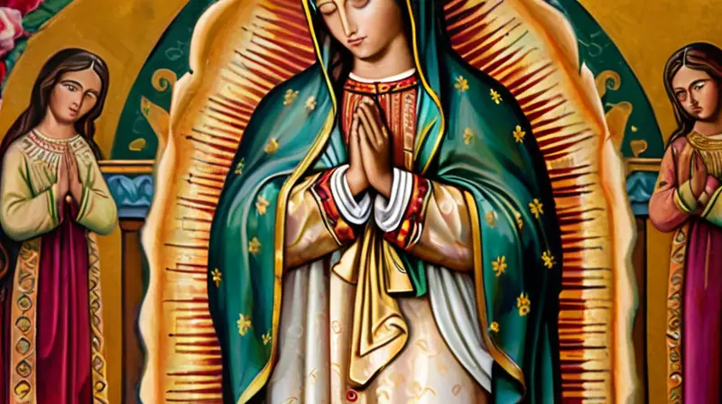 Mural vibrante de la Virgen de Guadalupe