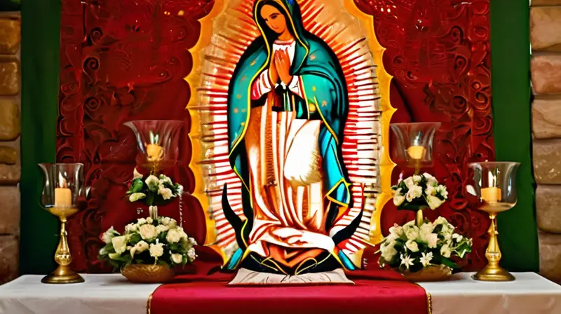 Altar rico en detalles y luz sagrada