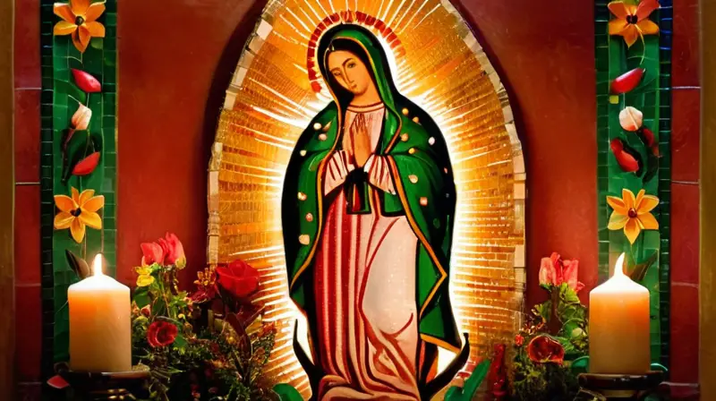 Altar vibrante de La Virgen de Guadalupe