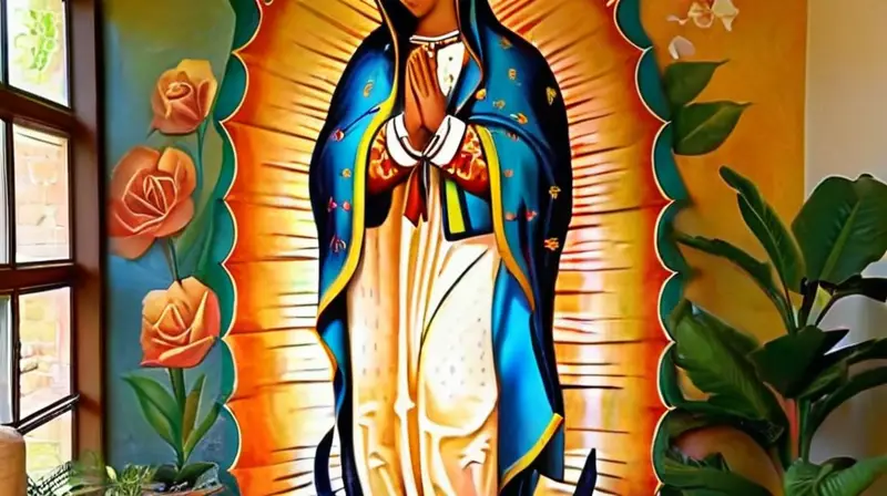 Mural vibrante de la Virgen de Guadalupe
