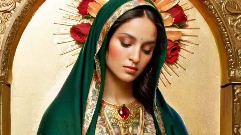 Tatuaje vibrante de la Virgen de Guadalupe