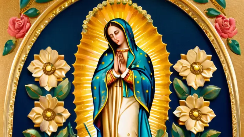 La Virgen de Guadalupe en rica y vibrante pintura