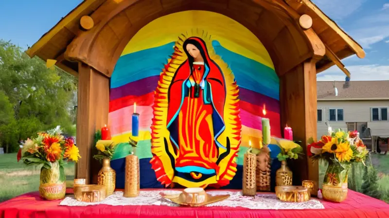 Altar vibrante que muestra devoción y tradición