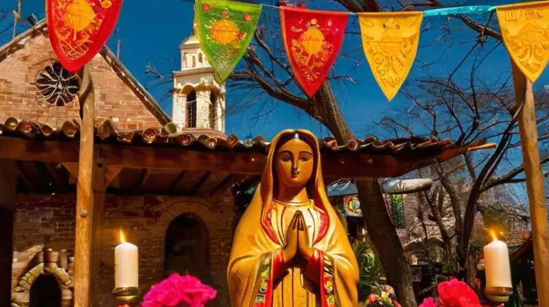 Escena vibrante de devoción y tradición